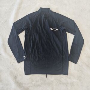RVCA Men's Black Long Sleeve Sun Protection Athletic Top Large UVA UVB